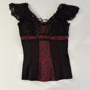 Tripp NWT Corset Top Women’s S Milkmaid Goth Grunge 90’s Romantic Witchy Brocade